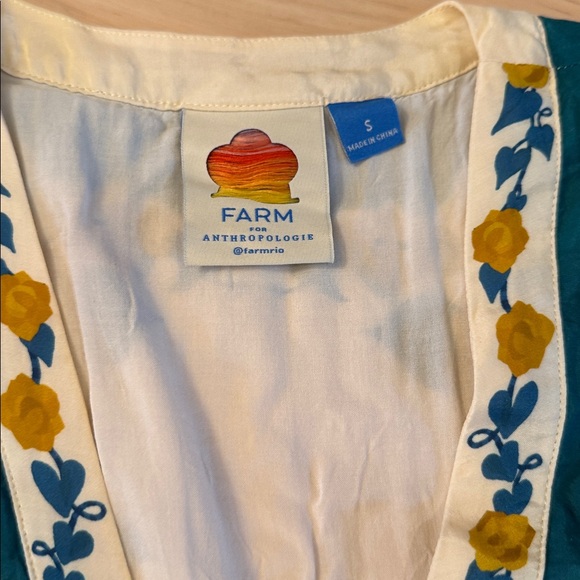 Farm Rio-Puff-Sleeve Printed Midi Dress-Floral-Boho-Festival-S - Picture 4 of 12